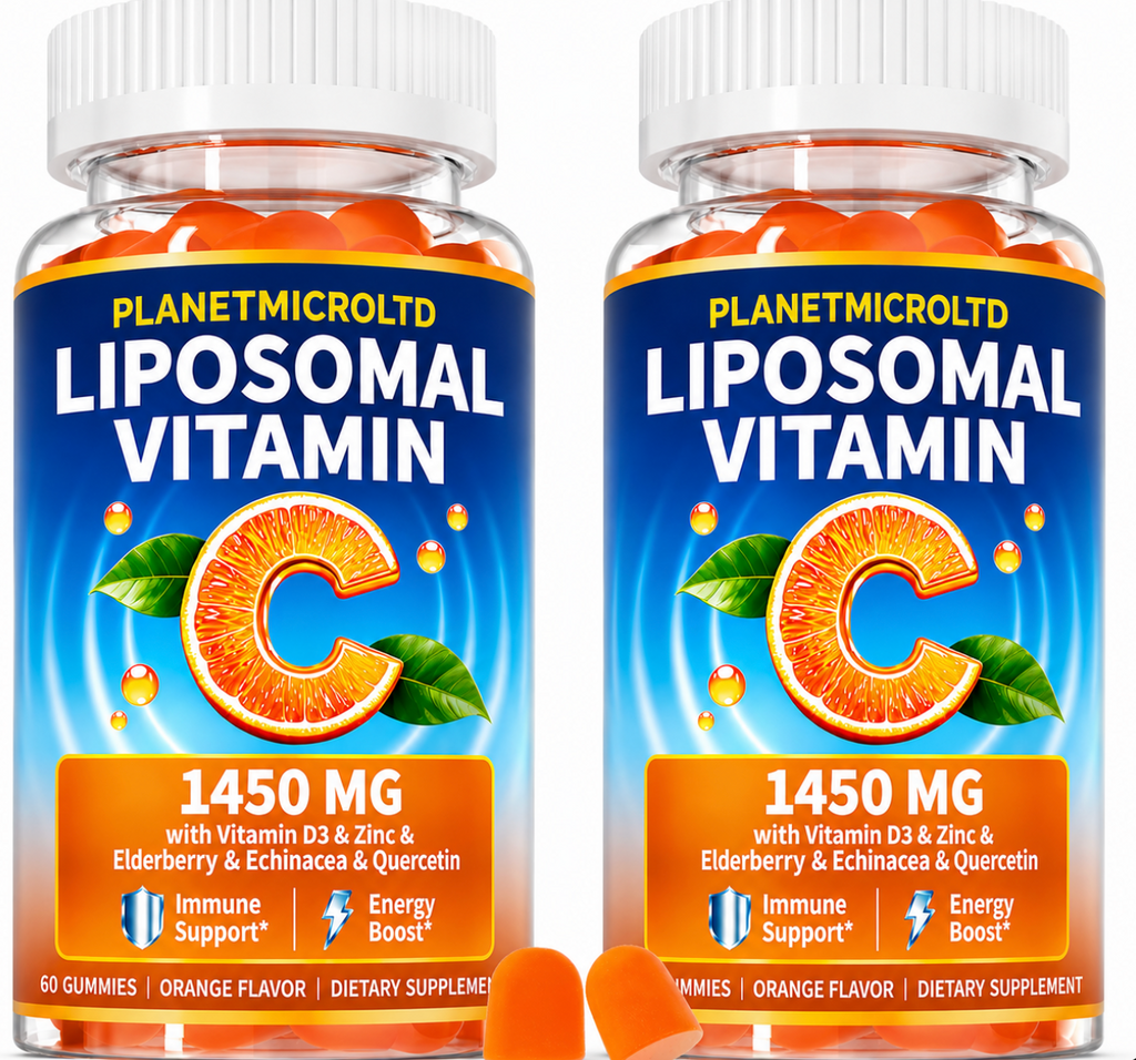 Liposomal Vitamin C Gummy for Adults: Organic Chewable Gummies | Extra Strength Vitamin C Gummies Plus Zinc D3 Elderberry Echinacea - Orange Flavor Sugar Free for Immune Support (120Count)
