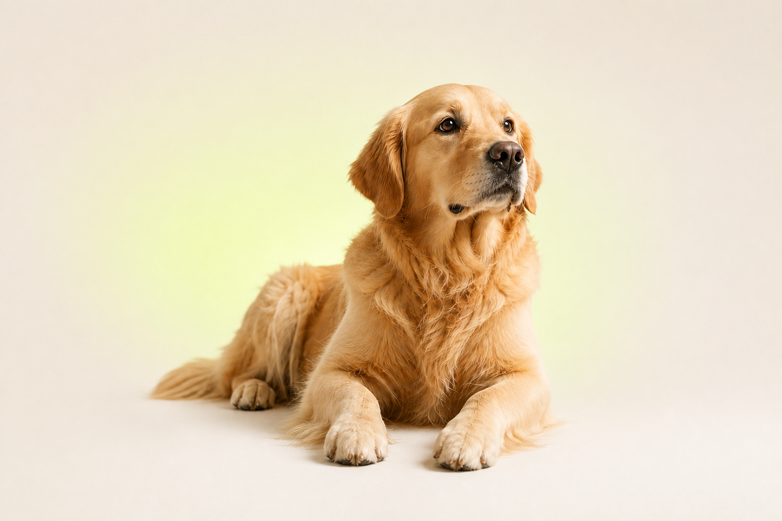 Calm golden retriever representing a connected sensitivity pattern